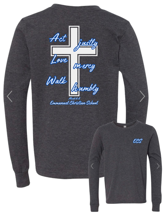 Youth Long Sleeve TShirt Front and Back